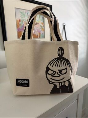 Moomin Little My Canvas Mini Tote Bag in Cream with Black Graphics